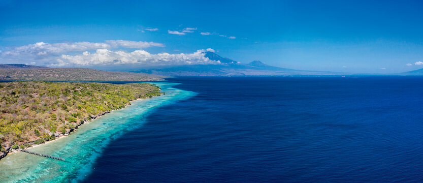 Panoramic landscape of Menjangan island in Bali