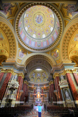 Fototapeta na wymiar The Dome of St. Stephen's Basilica, Budapest, Hungary