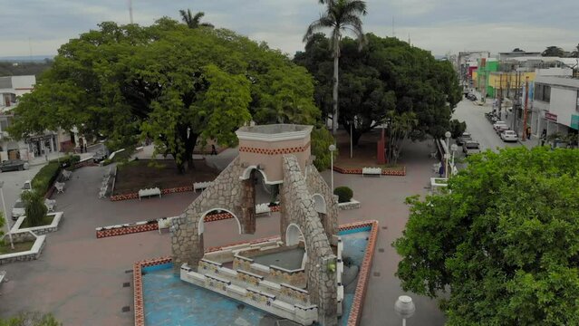 Ciudad de Valle City, Central Park, San Luis Potosi, Mexico, Drone Shot, Cloudy weather
