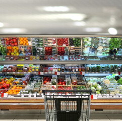 buying vegetables and fruits  at the market