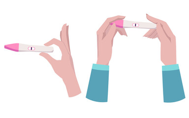 Instant pregnancy test with negative result, flat vector illustration isolated.