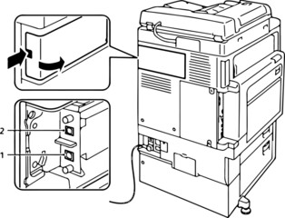 retro office photocopy machine with a transparent background