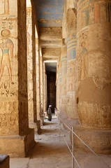 Deurstickers Decorations in the peristyle hall of the Mortuary Temple of Ramesses III of Medinet Habu, Luxor, Egypt © Massimo Pizzotti