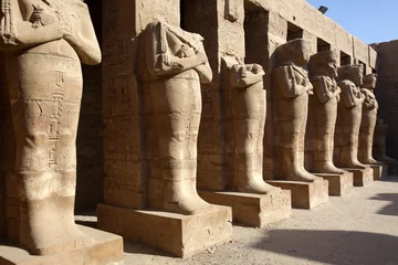 Deurstickers Osirian statues at temple of Pharaoh Ramses III, Karnak Temple Complex, Luxor, Egypt © Massimo Pizzotti
