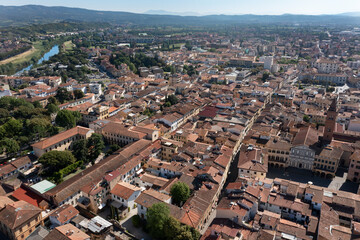Fototapeta na wymiar panoramic aerial view of the city of empoli in tuscany
