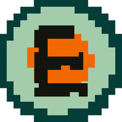 pixelated letter E