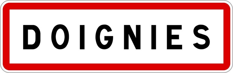 Fototapeta premium Panneau entrée ville agglomération Doignies / Town entrance sign Doignies