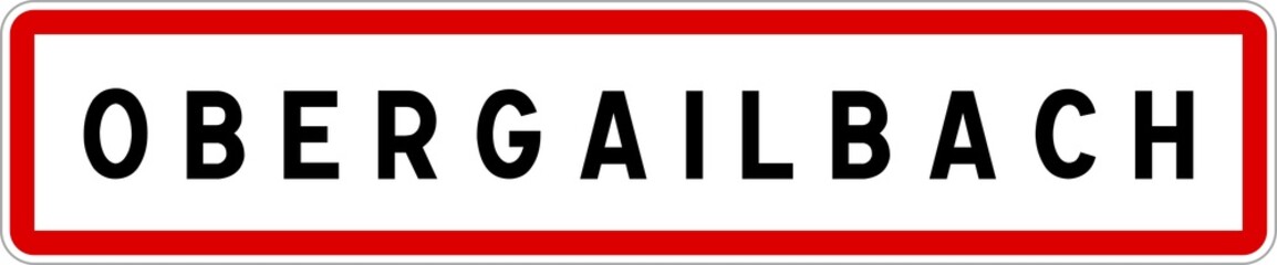 Panneau entrée ville agglomération Obergailbach / Town entrance sign Obergailbach