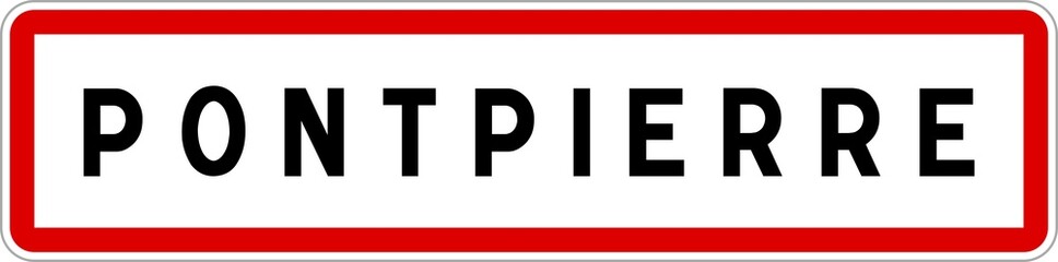 Panneau entrée ville agglomération Pontpierre / Town entrance sign Pontpierre