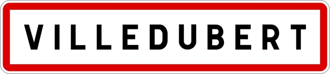 Panneau entrée ville agglomération Villedubert / Town entrance sign Villedubert