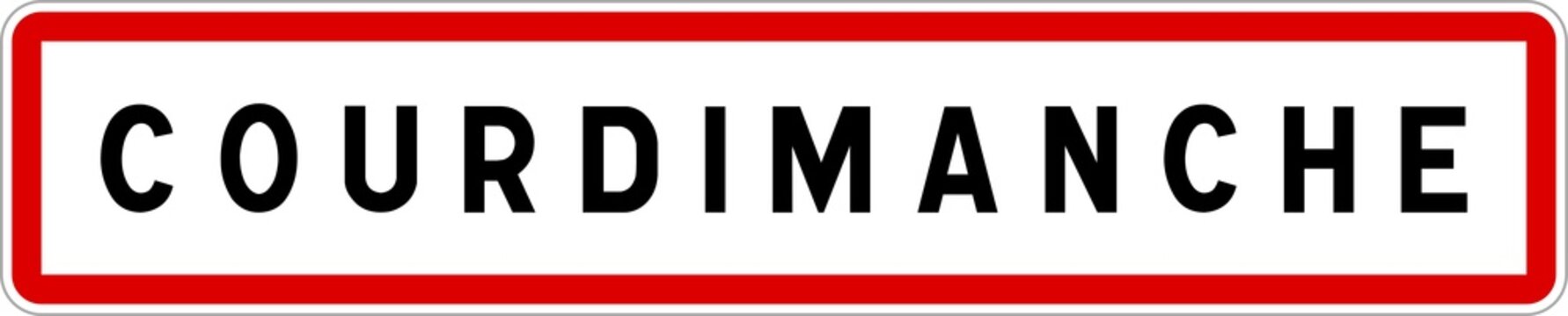 Panneau entr&eacute;e ville agglom&eacute;ration Courdimanche / Town entrance sign Courdimanche