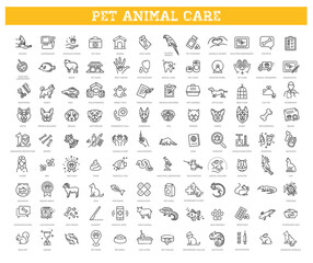 icon set - pet, vet, pet shop, types of pets - obrazy, fototapety, plakaty