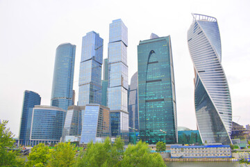 Moscow City - view of skyscrapers Moscow International Business Center.