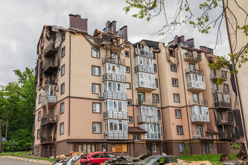 Terror attack. Ukraine, russia war. Irpen. Irpin after russian invaders