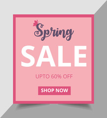 Spring Sale Vector Design Template. Social Media Ad Design