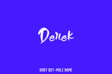 Derek Male Name Bold Typography Text Sign on Blue Background