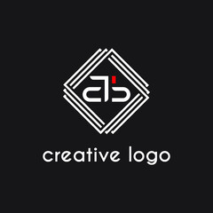 creative letter ab geometric for logo company design