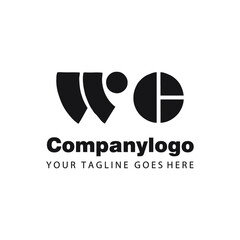creative letter wo geometric for logo company design