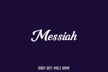 Bold Cursive Text Typography Lettering of Baby Boy Name 