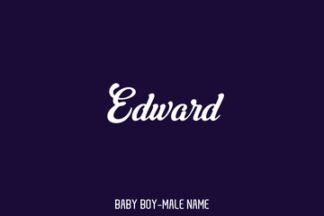 Bold Cursive Text Typography Lettering of Baby Boy Name 