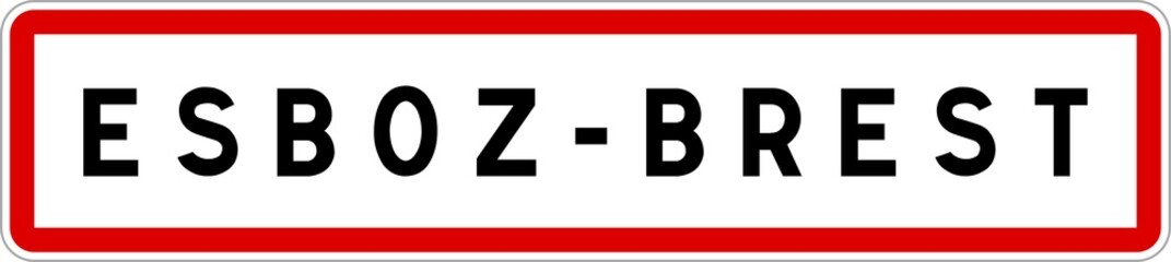 Panneau entrée ville agglomération Esboz-Brest / Town entrance sign Esboz-Brest