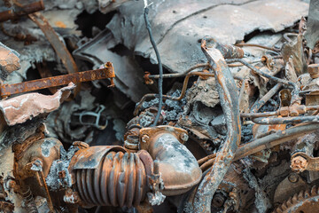 War in Ukraine. Destroyed Russian tanks. Historical Museum. Kyiv 16 May 2022