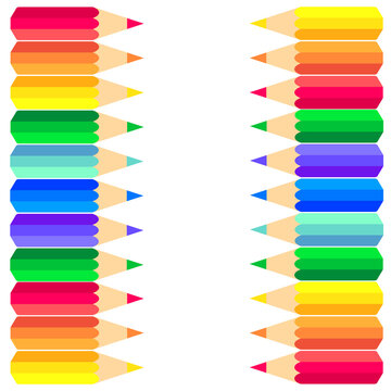 colored pencil illustration set. Cute colored pencils. colored pencils. jpeg image rainbow pencil collection. Set of jpg coloured pencils on white background. Back to school material.
