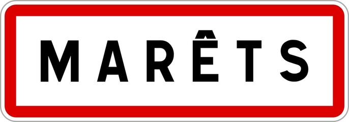 Panneau entrée ville agglomération Marêts / Town entrance sign Marêts