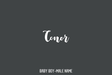 Conor. Text Typographic Design of Baby Boy Name 