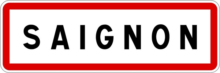 Panneau entrée ville agglomération Saignon / Town entrance sign Saignon