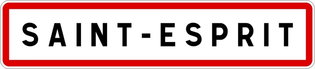 Obraz premium Panneau entrée ville agglomération Saint-Esprit / Town entrance sign Saint-Esprit