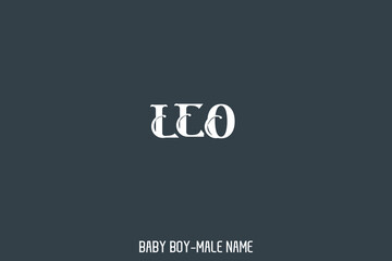 Obraz premium Text Typographic of Baby Boy Name Leo 