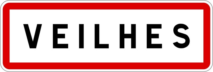 Panneau entrée ville agglomération Veilhes / Town entrance sign Veilhes