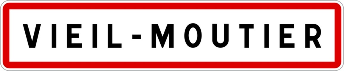 Panneau entrée ville agglomération Vieil-Moutier / Town entrance sign Vieil-Moutier