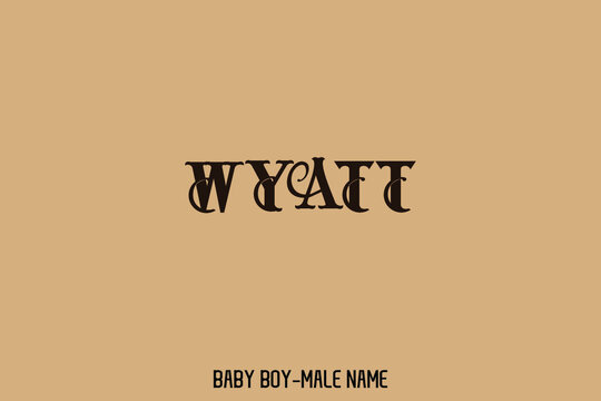 Text Calligraphic Sign of Baby Boy Name "Wyatt "