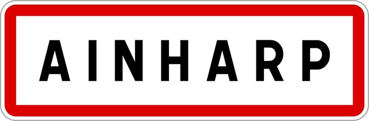 Panneau entrée ville agglomération Ainharp / Town entrance sign Ainharp