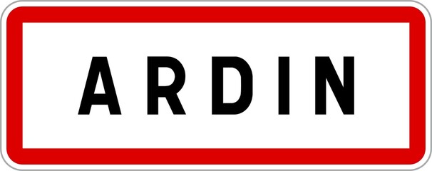 Panneau entrée ville agglomération Ardin / Town entrance sign Ardin