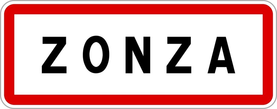 Panneau entr&eacute;e ville agglom&eacute;ration Zonza / Town entrance sign Zonza