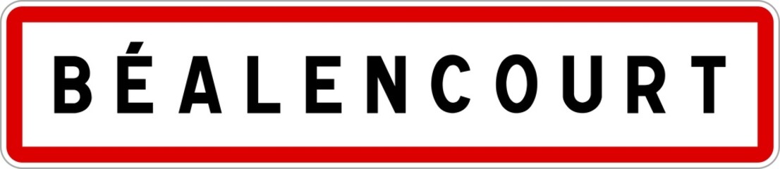 Panneau entrée ville agglomération Béalencourt / Town entrance sign Béalencourt