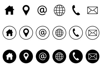 Fototapeta Contact us Web icon set for web and mobile. Communication set. Flat vector illustration obraz