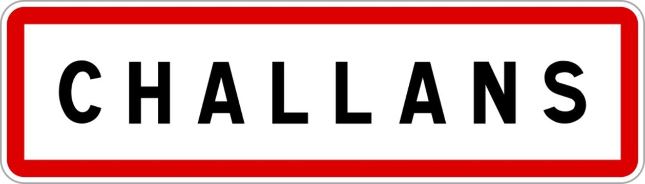 Panneau entr&eacute;e ville agglom&eacute;ration Challans / Town entrance sign Challans