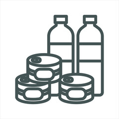 emergency food rations simple line icon 