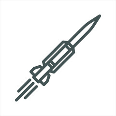 Missile Military War Simple Line Icon