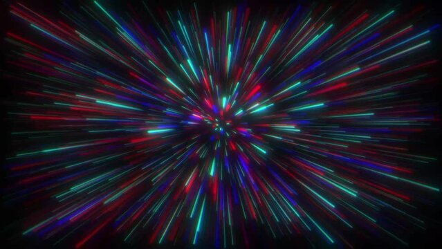 Loopy animation of colored neon energy rays.
