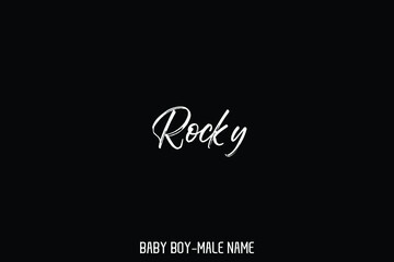 Brush Typescript Text Name of Male " Rocky "