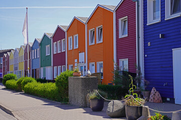 Houses on the coast of the island of Helgoland