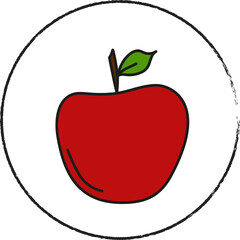 flat icon healthy food apple