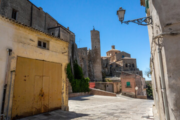 Street in Irsina, a medieval hill town in Basilicata, Italy
