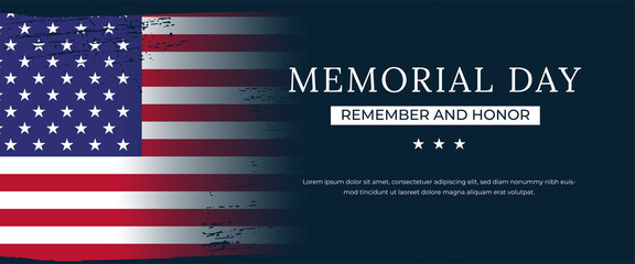 memorial day horizontal banner design template