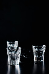 Vodka in a shot glass.